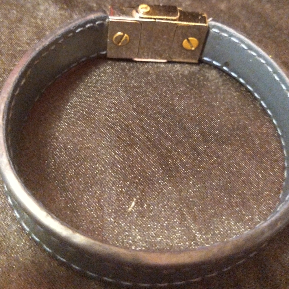 Genuine Louis vuitton blue leather unisex bracelet - Picture 7 of 12